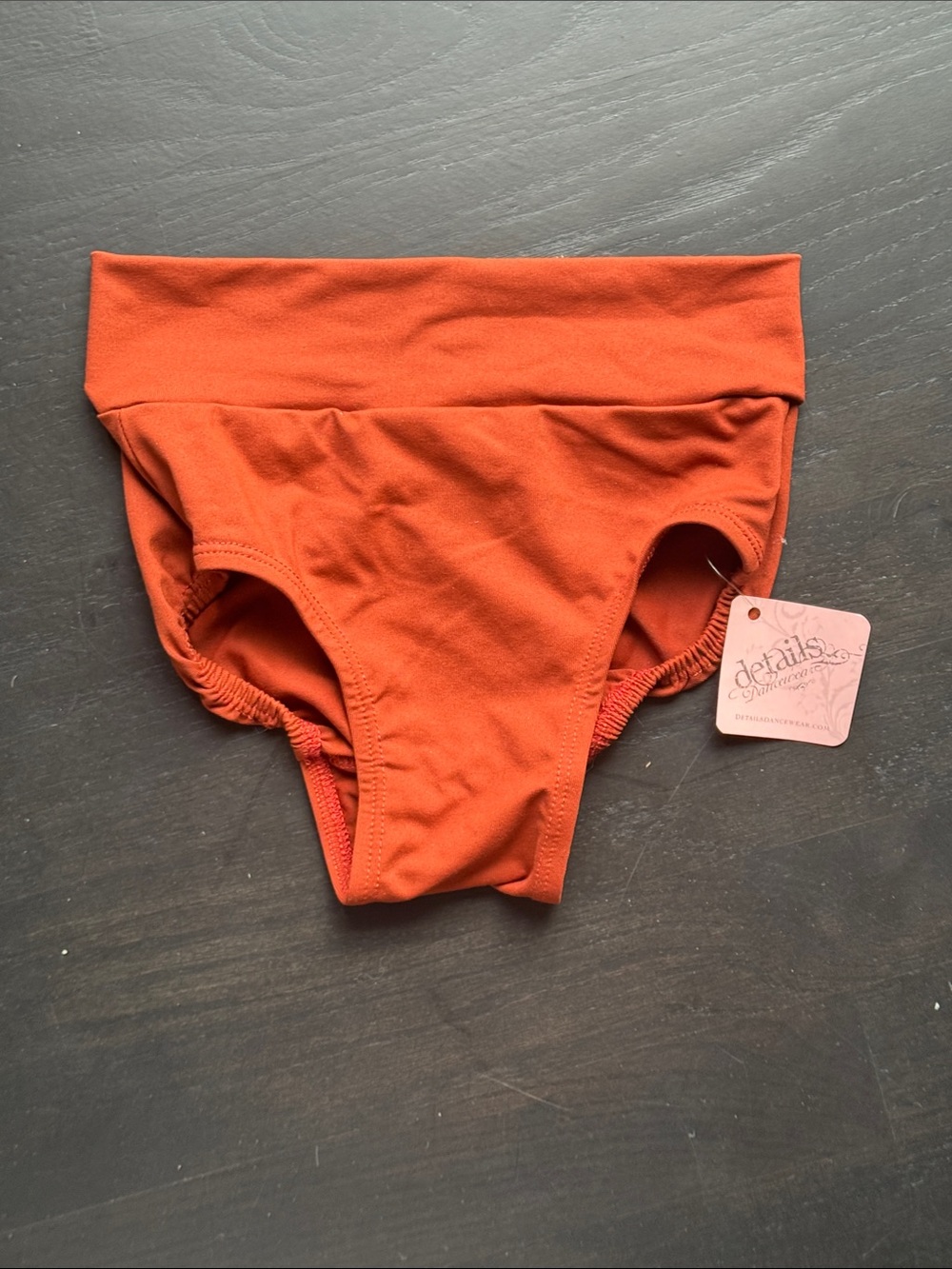 Details Dancewear Orange High-Waist Dance Briefs for Kids